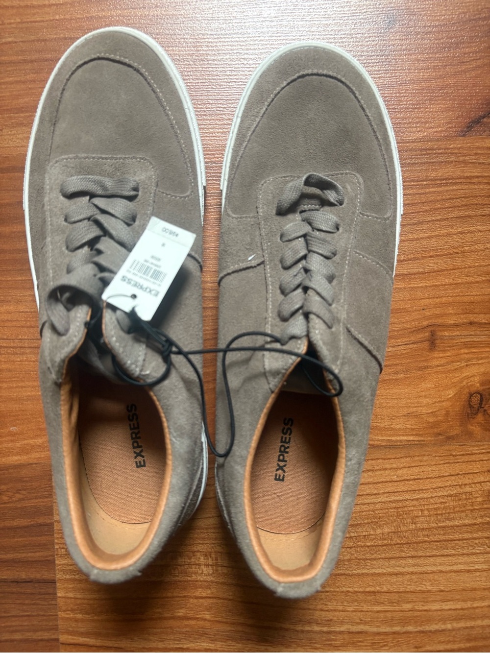Express Men’s Suede Low-Top Sneakers in Taupe